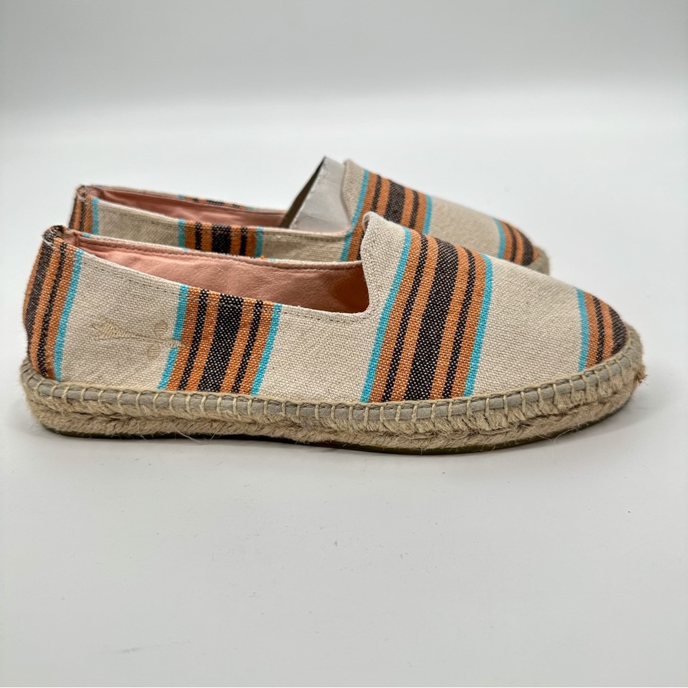 Manebi Portofino Espadrilles Slip On Flats Canvas Jute Stripe Women Size EU 37 - Picture 3 of 5